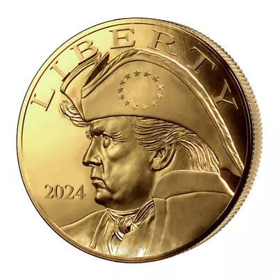 2024 Patriot Trump Eagle 24K Gilded Gold Coin Collectable • $11.99