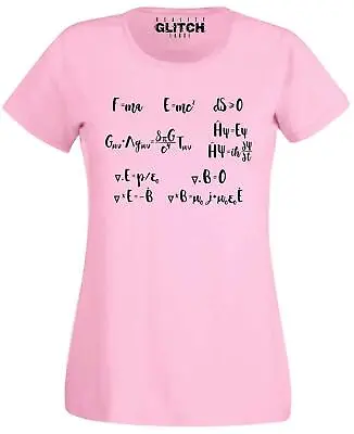 Greatest Science Equations Womens T-Shirt Einstein Newton Physics Maths Quantum • £12.99