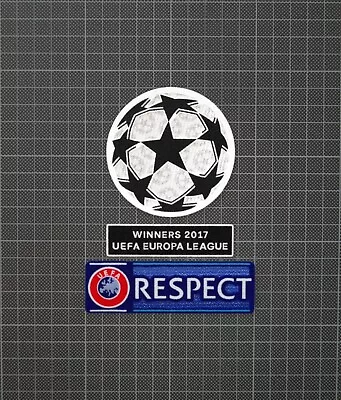 UEFA Champions League & RESPECT Sleeve Patches Europa League Winners 2017 • £9.20