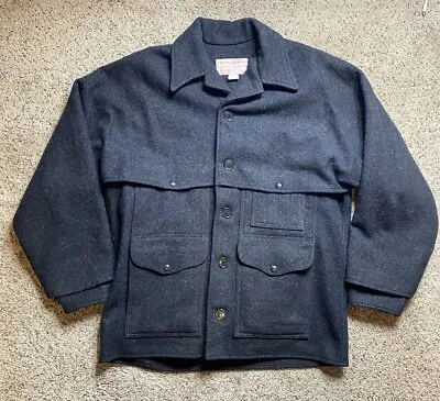 Vintage Filson Men’s Style 83 Black Double Mackinaw Wool Jacket Size 44 • $415