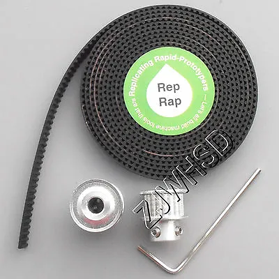 RepRap 2x GT2 20T 5mm Bore Pulleys & 2M Timing Belt Set For 3D Printer MendelMax • $12.50