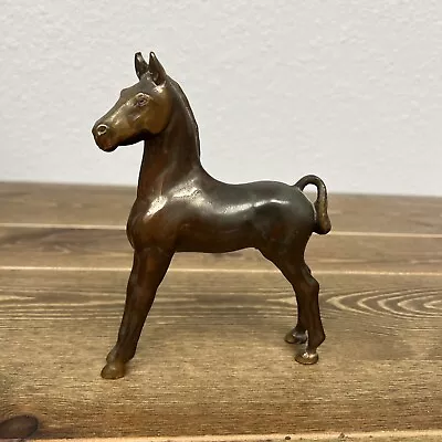 Vintage Copper / Bronze Stallion Show Horse Statue Figurine • $49.28