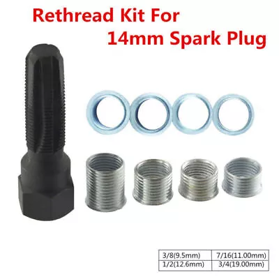 14mm Spark Plug Rethread Kit Cylinder Head Tap Thread Insert Reamer Repair Tool • $27.35