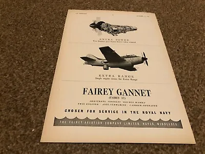 Framed Advert 11x8 Fairey Aviation - Fairey Gannet 17 - The Royal Navy • £22.99