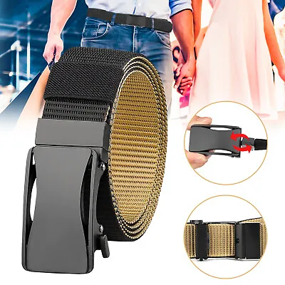 Tactical Mens Military Belt Strap Waistbands Nylon Quick Release Slide Buckle • $11.88
