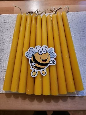 10 X Handmade 100% Pure Beeswax Candles Taper Dinner Table Bistro Candle • £14