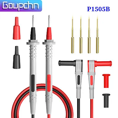 Goupchn Double Silicone Multimeter Test Leads 1.5M Soft Cable Gold-Plated Probes • $13.59