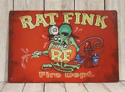 Rat Fink Tin Metal Sign Poster Vintage Look Hot Rod Racing Man Cave Garage FD 97 • $10.97