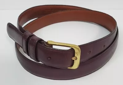 Vintage Coach 5700 Brown Leather Belt Brass Buckle 1  Wide - Men's Size 38” 95cm • $29