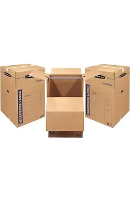 Bankers Box 3 Pack Large Wardrobe Moving Boxes With Handles 24 X 24 X 40 Inches • $20