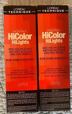 L'OREAL Excellence HiColor Highlights COPPER For Dark Hair Only Set Of 2 • $9.99