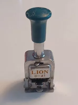 Vintage Metal Auto-Number Machine LION D-41 Money Stamp Cashier Price Tag • $24.99