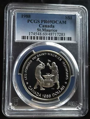 1988 $$1  Pcgs Pr69dcam Silver Canada Dollar Silver Dollar Canadian Proof Coin • $16.50