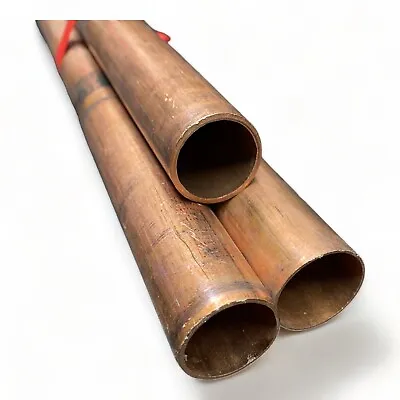 3pc Hard Copper Tubing CUTOFFS 1  Inside 1 1/8  Outside Dia TYPE L 7 Ft Total • $31.11