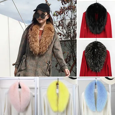 Ladies Women Winter Faux Fur Collar Scarf Fluffy Winter Shawl Wrap Stole Scarfs • $9.40