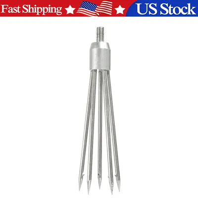 5-Prong Fishing Fish Frog Eel Salmon Barbed Stainless Spear Gig M8 Long Nut 1PC • $10.98