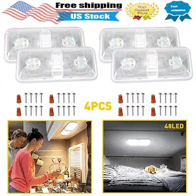 4x Leisure LED RV Interior LED Ceiling Light Boat Camper Trailer Double Dome 12V • $39.99