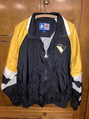 Vintage NHL Pittsburgh Penguins Starter Jacket - M - Lightweight Windbreaker • $25