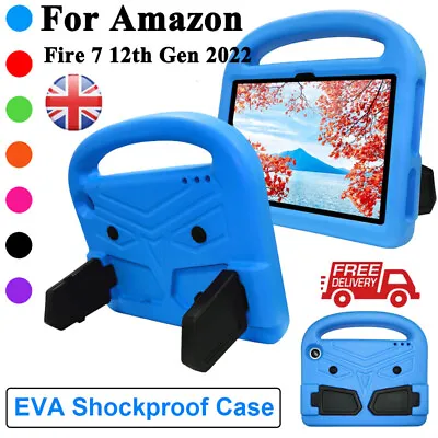 Kids EVA Handle Case Cover Stand For Amazon Fire 7 12th Gen Tablet 2022 7.0 Inch • £5.51
