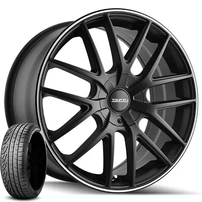 (Set Of 4) TR60 17x7.5 5x100/5x4.5  Black Rims W/235/50R17 Pirelli Winter Tires • $1571.99