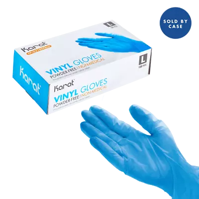 Karat Vinyl Powder-Free Gloves (Blue) - Large - 1000 Ct FP-GV1008BLU • $43.50