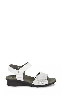 $300 MEPHISTO Pattie Sandal WHITE SILVER HARDWARE ADJUSTABLE STRAPS  35 (TS7) • $129.99