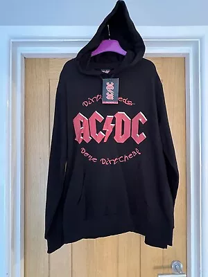 AC DC Black And Red Hooded Sweatshirt Hoodie Done Dirt Cheap Top AC/DC Size M • £24.95