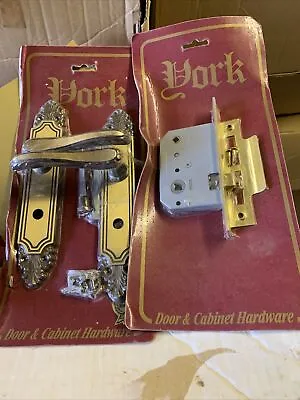 £14.05 • Buy Victorian Scroll BRASS Door Handle Set Pack Kit Lever Latch Lock Bathroom