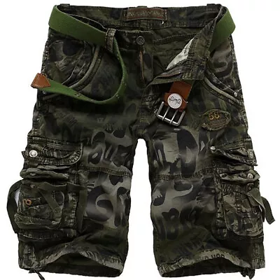 NEW Men Shorts Knee Length Military Combat Camo Army Summer Hot Shorts Pants • £14.24