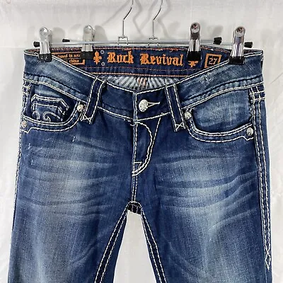 $40 • Buy Rock Revival Alanis Boot 27 (28 X 31) Women's Denim Jeans Medium Wash