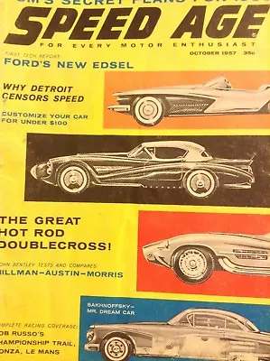 Speed Age Magazine Ford's New Edsel & Doublecross October 1957 052818nonrh • $8.80