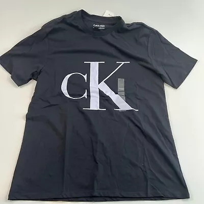 Calvin Klein Men Short Sleeve Crew Neck Monogram Logo T-Shirt Black  Size M  NWT • $24.99