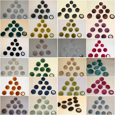 PLUSH VELVET COVERED UPHOLSTERY FURNISHING BUTTONS  In 28 COLOURS - Size: 25mm • £41.95