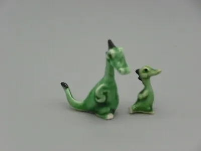$9.95 • Buy Hagen Renaker Porcelain (?) Dragon Father Baby Reptile Dinosaur Green Fantasy