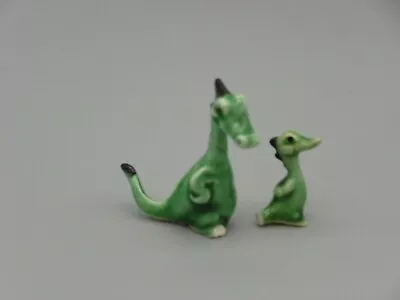 $9.95 • Buy Hagen Renaker Porcelain (?) Dragon Father Baby Reptile Dinosaur Green Fantasy
