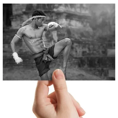 Photograph 6x4  BW - Muay Thai Boxing Fighter  #43262 • £3.99