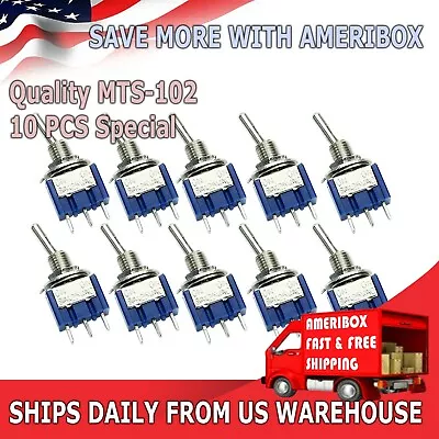 10 Pcs 3 Pin SPDT ON-ON 2 Position Mini Toggle Switches MTS-102 Red US Stock • $5.99