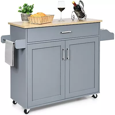 Kitchen Island Storage Trolley Rolling Cart Shelves Cupboard Cabinet Drawer Home • £109.95