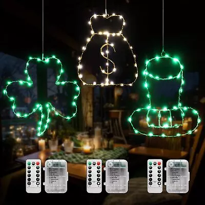 3 Pack Lighted Outdoor Hanging Decoration In The Shape Of 12  Clover Leprech... • $27.18