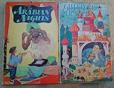 £12 • Buy Antique Childrens Books Vintage Novels 60s Hardback Gullivers & Arabian Nights