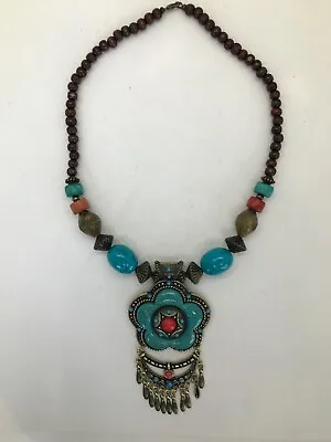 $10.90 • Buy African Beaded Necklace 20  W/Pendant Fashion Jewelry