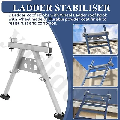 Ladder Stabilizer Accessories For Roof Wall Standoff Steel Ladder Top Support • £39.99