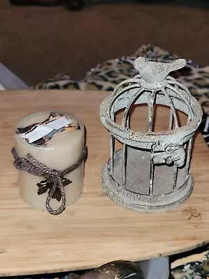 Vintage Bird Cage Lantern Candle Holder Tealight Pillar Decor Wedding Table Home • $14.99