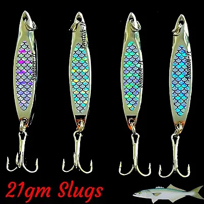 $10.99 • Buy 4 X 21g Fishing Lures Metal Slice Micro Jig Bait Spoon Tackle Salmon Mackerel GT
