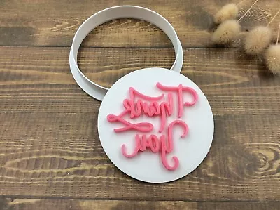 $7.56 • Buy Thank You Cookie Stamp 7cm Circle Birthday Fondant Embosser Mold