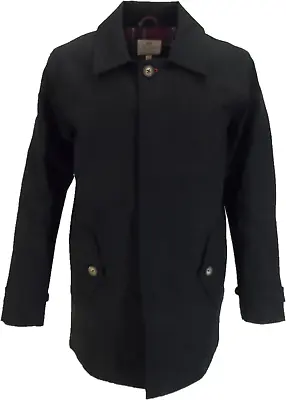 Real Hoxton Mens Black Mac Coat • $111.89