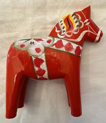 Vintage Dala Horse Hand Crafted  By Grannas Olssons Origins Tag 4  Sweden Wooden • £20.90