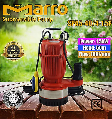 Marro High Pressure Stainless Steel Submersible Pump 50m Replace  Davey D42a/b • $399