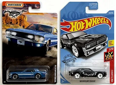 Matchbox ‘68 Ford Mustang GT CS + Hot Wheels ‘68 Mercury Cougar (Lot Of 2) • $3.99