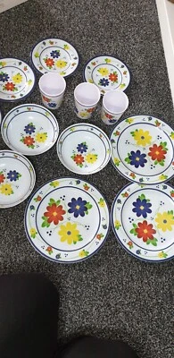 £16 • Buy Whittard Of Chelsea Floral Melamine  Picnic, Camping, Caravan Set 14 Items 